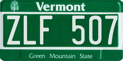 VT license plate ZLF507