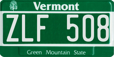 VT license plate ZLF508