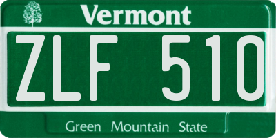 VT license plate ZLF510