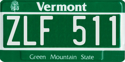 VT license plate ZLF511