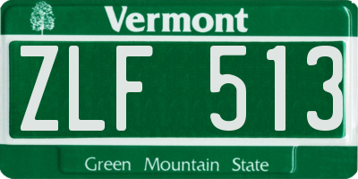 VT license plate ZLF513