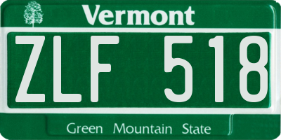 VT license plate ZLF518