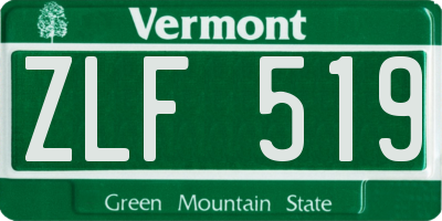 VT license plate ZLF519