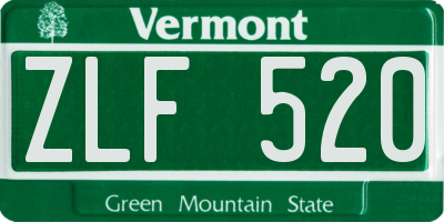 VT license plate ZLF520