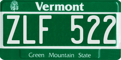 VT license plate ZLF522