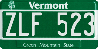 VT license plate ZLF523