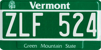 VT license plate ZLF524