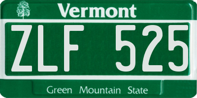 VT license plate ZLF525