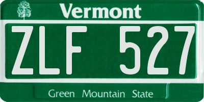 VT license plate ZLF527