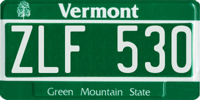 VT license plate ZLF530