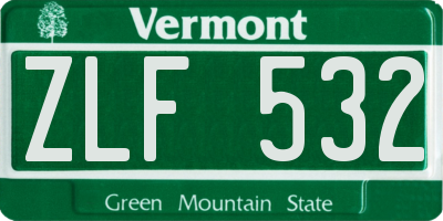 VT license plate ZLF532