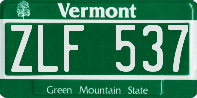 VT license plate ZLF537