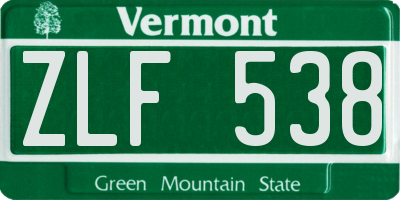 VT license plate ZLF538