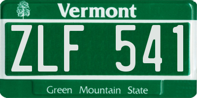VT license plate ZLF541
