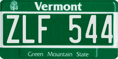 VT license plate ZLF544