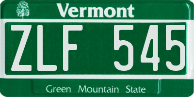 VT license plate ZLF545