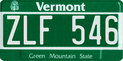 VT license plate ZLF546