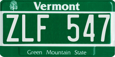 VT license plate ZLF547