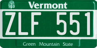 VT license plate ZLF551