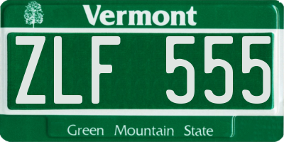 VT license plate ZLF555