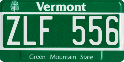 VT license plate ZLF556
