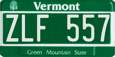 VT license plate ZLF557