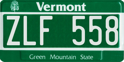 VT license plate ZLF558
