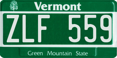 VT license plate ZLF559