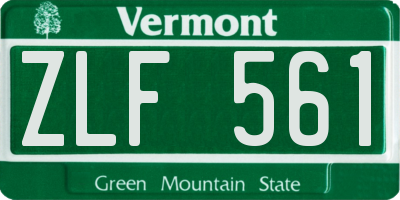 VT license plate ZLF561