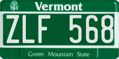 VT license plate ZLF568