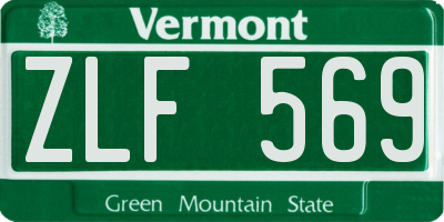 VT license plate ZLF569