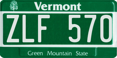 VT license plate ZLF570