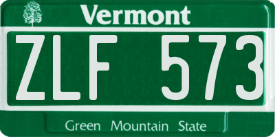 VT license plate ZLF573