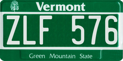 VT license plate ZLF576