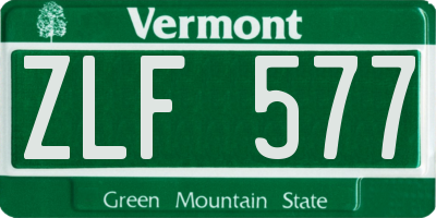 VT license plate ZLF577