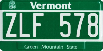 VT license plate ZLF578