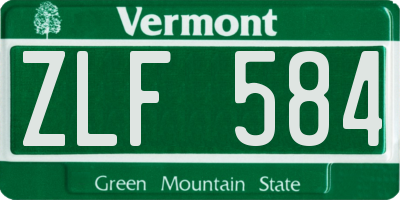 VT license plate ZLF584