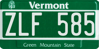 VT license plate ZLF585