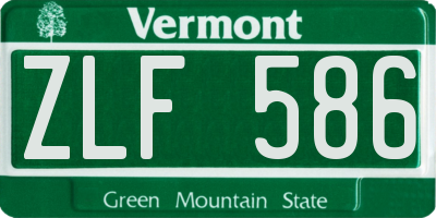 VT license plate ZLF586