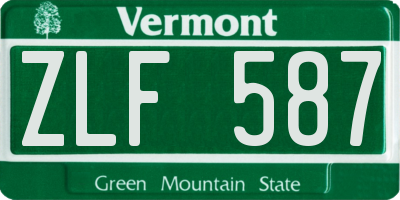 VT license plate ZLF587