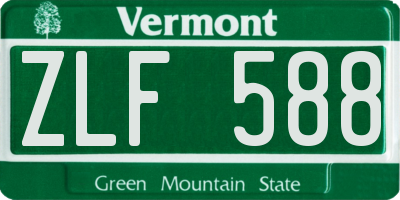 VT license plate ZLF588