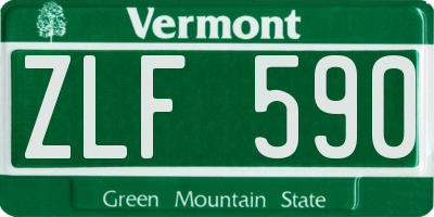 VT license plate ZLF590