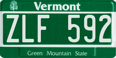 VT license plate ZLF592