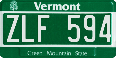 VT license plate ZLF594