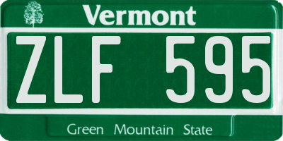VT license plate ZLF595