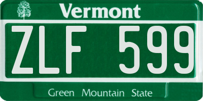 VT license plate ZLF599