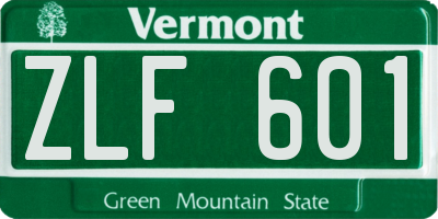 VT license plate ZLF601