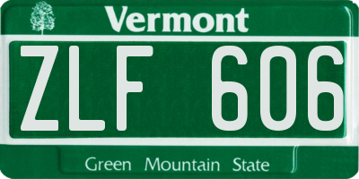VT license plate ZLF606