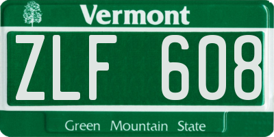 VT license plate ZLF608