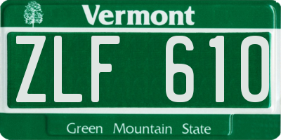 VT license plate ZLF610